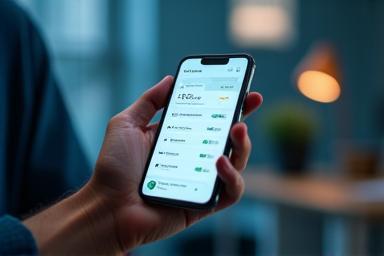 Finans teknolojisi girişimi mobil uygulama ekranı